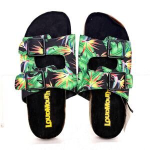 Copied - LoudMouth Size 9M Mens Baylor Sandals Slip On Slides Green Black NWT